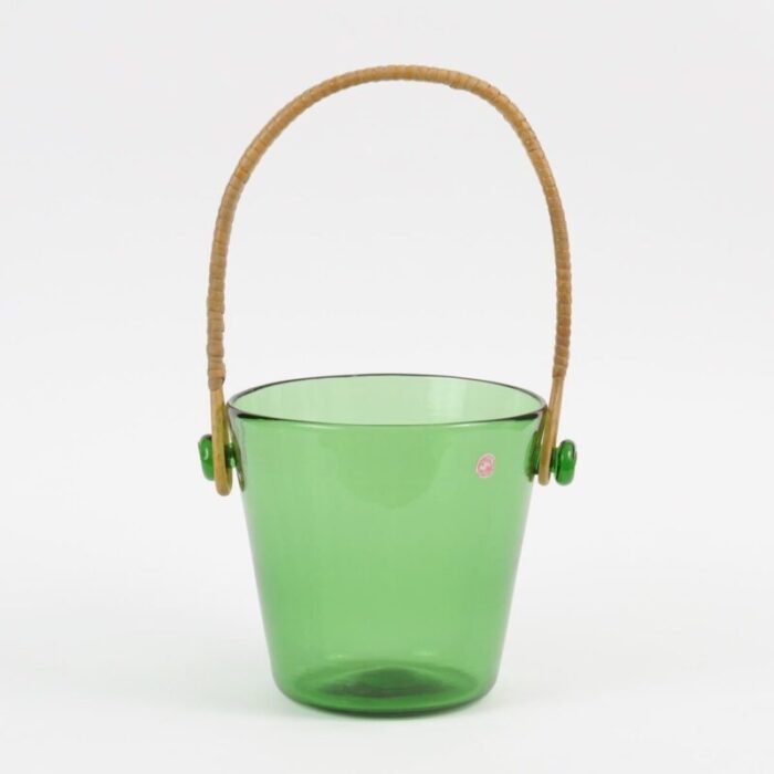 mid century italian green glass ice bucket from empoli 1950s 1