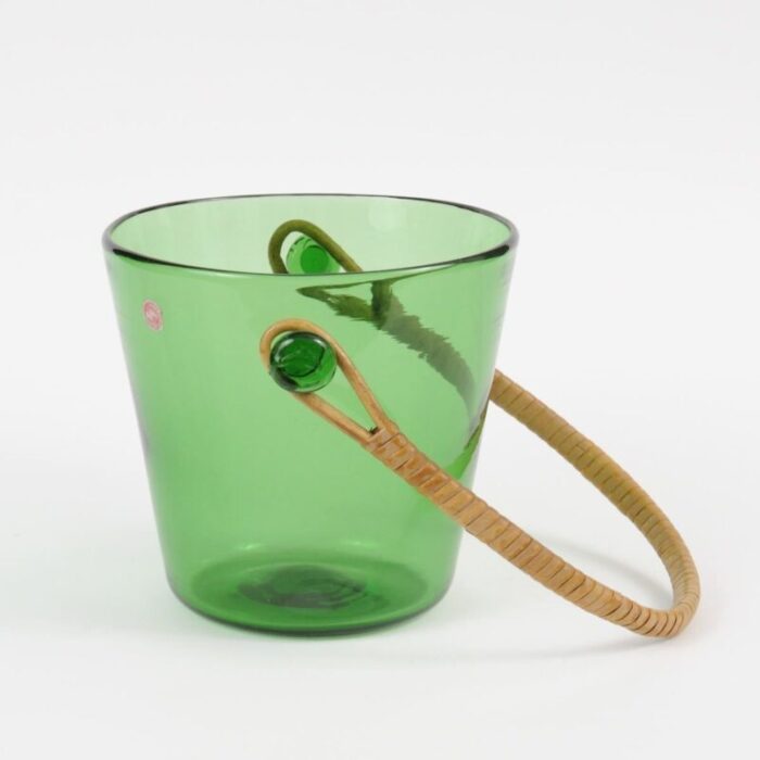 mid century italian green glass ice bucket from empoli 1950s 2