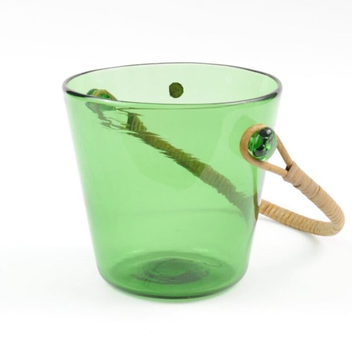 mid century italian green glass ice bucket from empoli 1950s 4