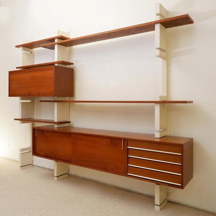 mid century modern modular wall unit extenso attributed to amma torino italy 1960s 2821