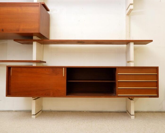 mid century modern modular wall unit extenso attributed to amma torino italy 1960s 9235