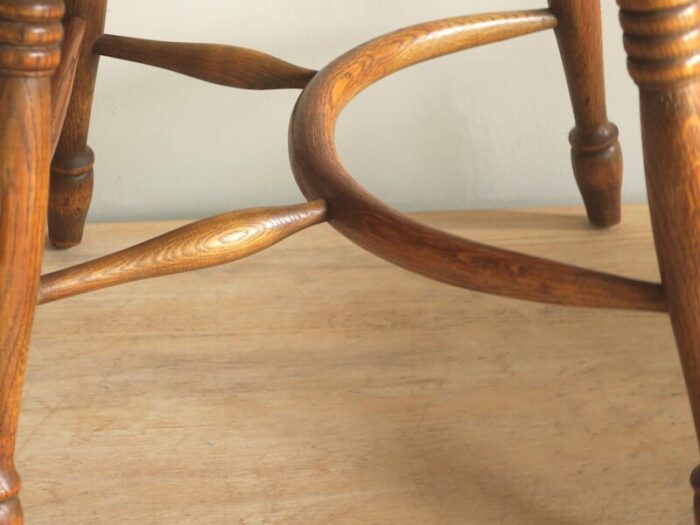 mid century oak lyre back windsor elbow chair 1960s 2432