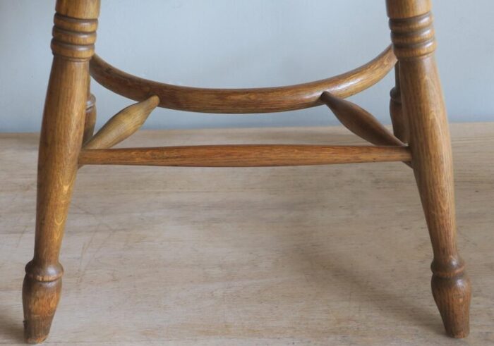 mid century oak lyre back windsor elbow chair 1960s 8566