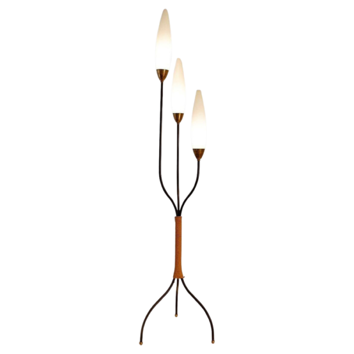 mid century opaline floor lamp 1950s 6782