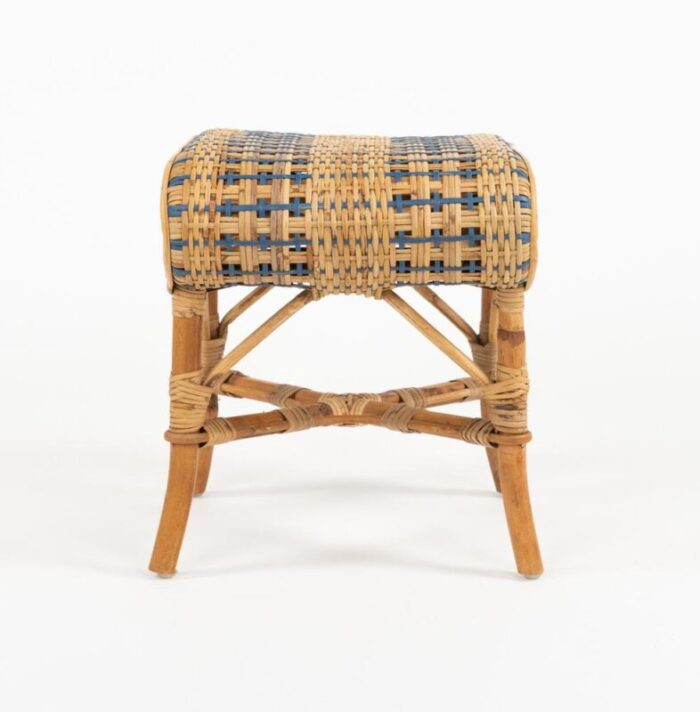 mid century rattan and bamboo stool 1960s 9168