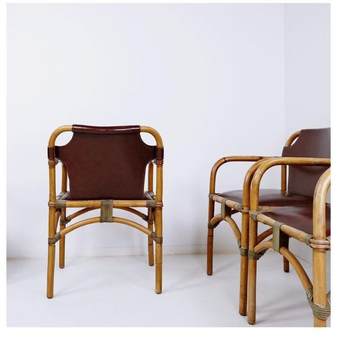 mid century safari armchairs 1960s set of 4 3318