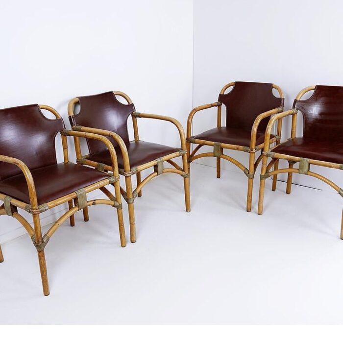 mid century safari armchairs 1960s set of 4 5729