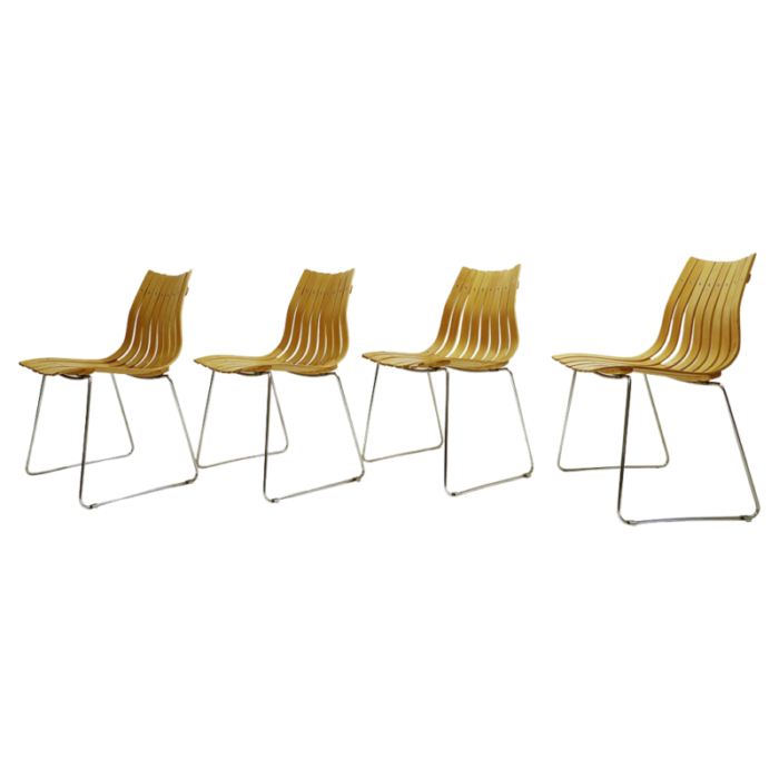 mid century scandinavian junior dining chairs by hans brattrud for hove mobler set of 4 2933