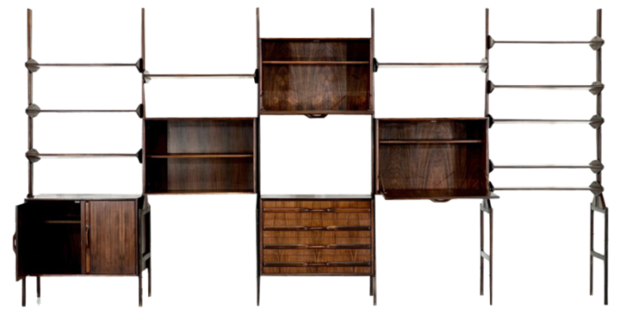 mid century scandinavian wall unit attributed to wk mobel 1960s 0535