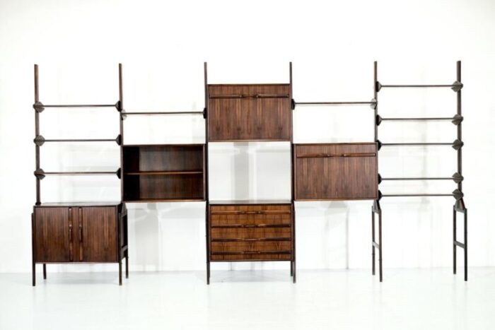 mid century scandinavian wall unit attributed to wk mobel 1960s 7841