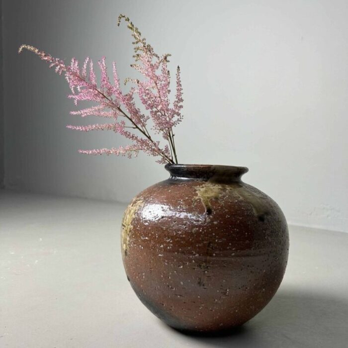 mid century shigaraki ikebana flower vase 1960s 5