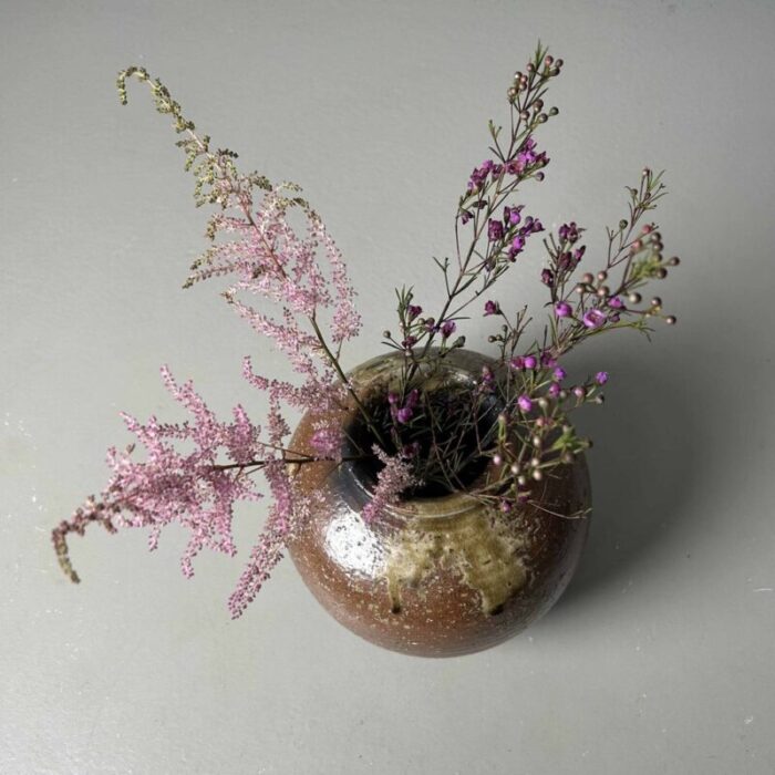 mid century shigaraki ikebana flower vase 1960s 9