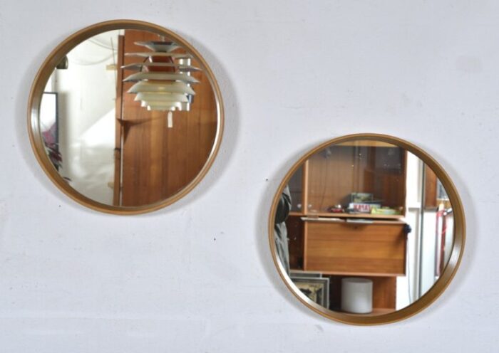 mid century swedish wall tray mirrors in bentwood and beech 1960s set of 2 8