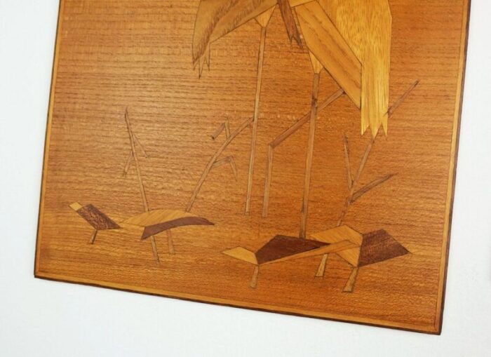 mid century wood intarsia bird wall decors 1950s 1960s set of 3 4