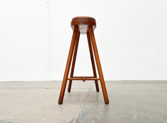 mid century wooden shoe shine stand stool 1950s 14