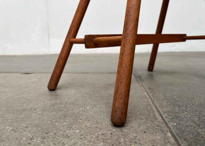 mid century wooden shoe shine stand stool 1950s 19