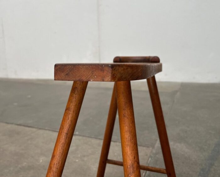 mid century wooden shoe shine stand stool 1950s 23