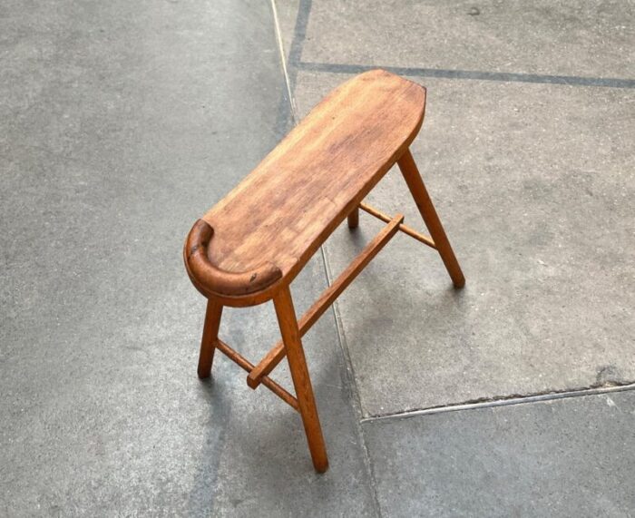 mid century wooden shoe shine stand stool 1950s 5