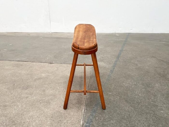 mid century wooden shoe shine stand stool 1950s 7