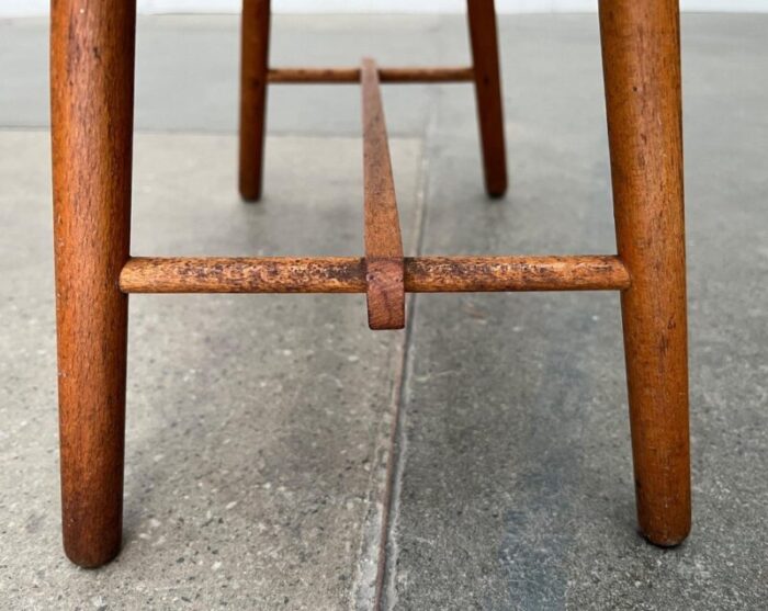 mid century wooden shoe shine stand stool 1950s 9