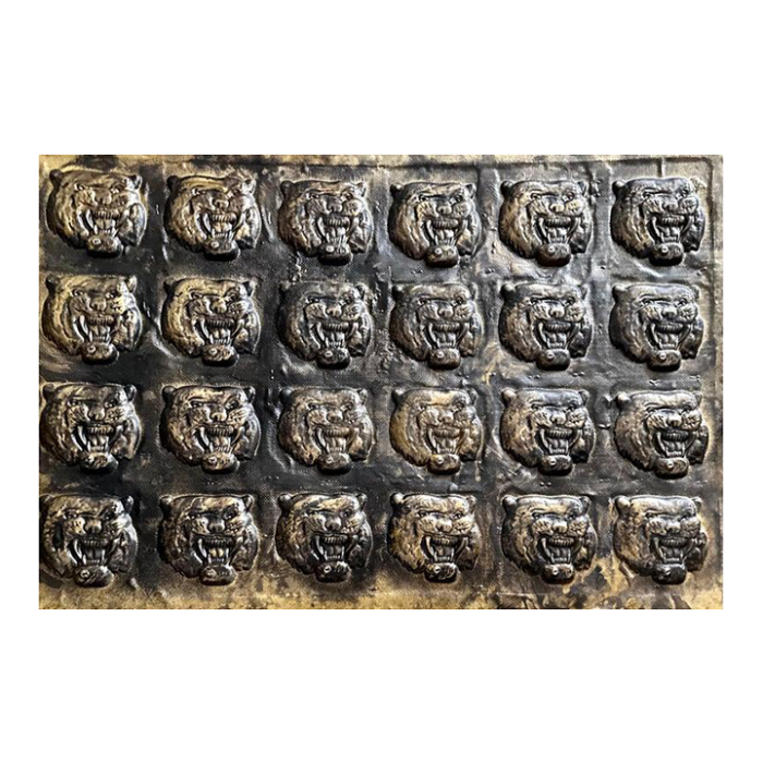 midcentury roaring tiger bronze finish wall or ceiling tiles decorative plates 0467