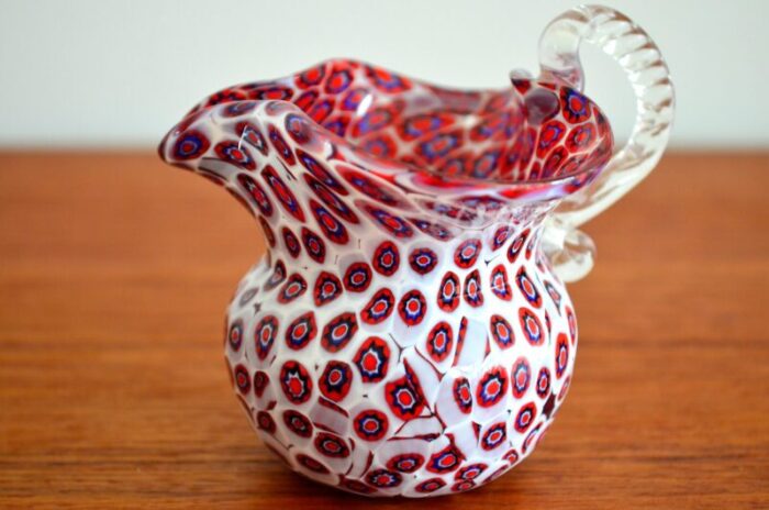 millefiori murano glass vase 1950s 1