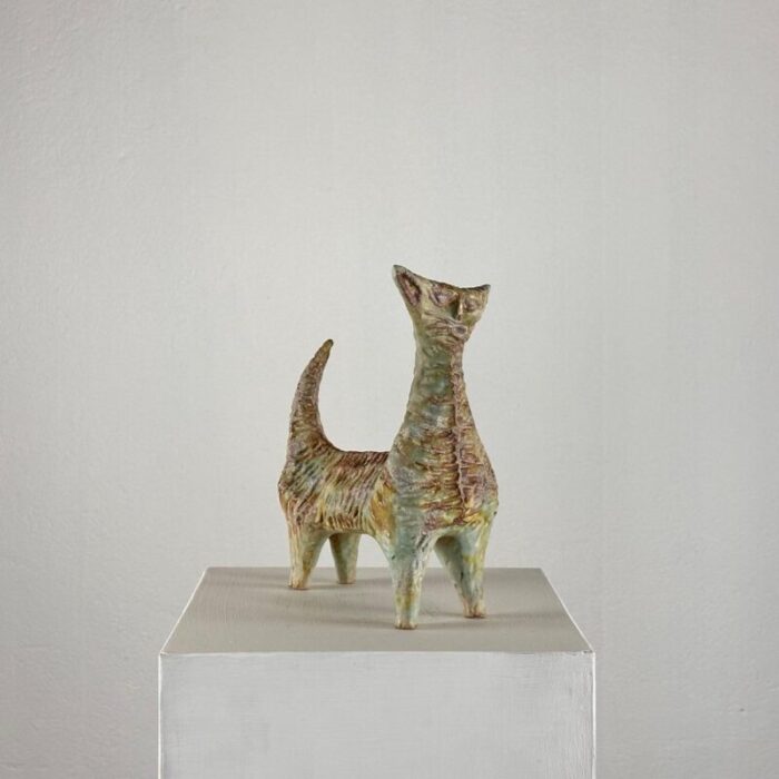 mitri ceramic cat by giovan battista 1950s 4