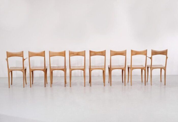 model chumbera segunda dining chairs attributed to roberto lazzeroni for ceccotti 1980s set of 8 1476