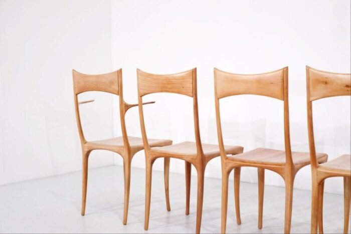 model chumbera segunda dining chairs attributed to roberto lazzeroni for ceccotti 1980s set of 8 6899