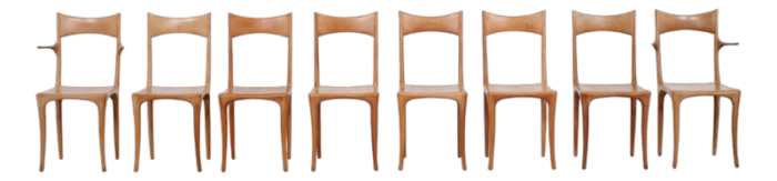 model chumbera segunda dining chairs attributed to roberto lazzeroni for ceccotti 1980s set of 8 7083