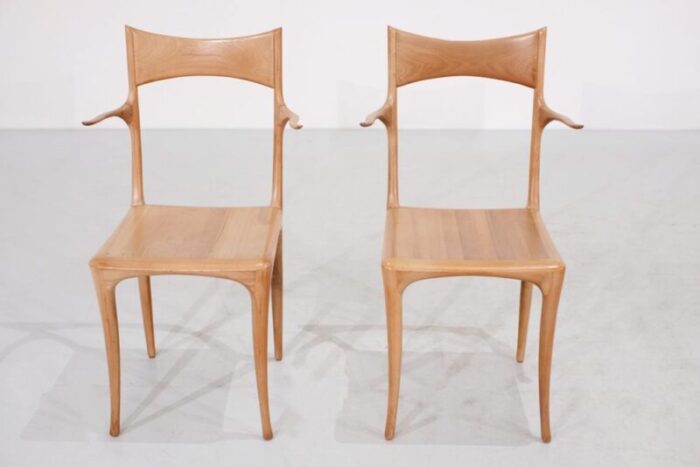 model chumbera segunda dining chairs attributed to roberto lazzeroni for ceccotti 1980s set of 8 8621