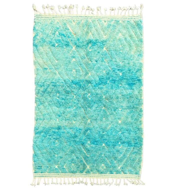 modern blue green gemstone moroccan berber wool rug 1