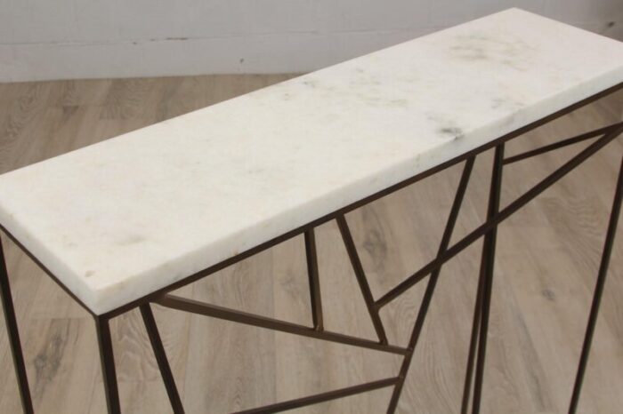 modern iron marble console 4114