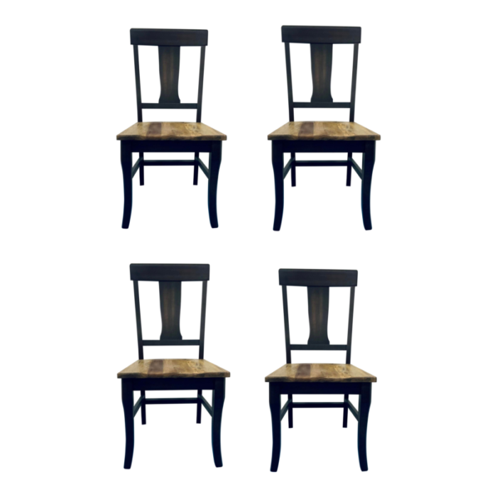 modern splat back wood dining side chairs set of 4 1568