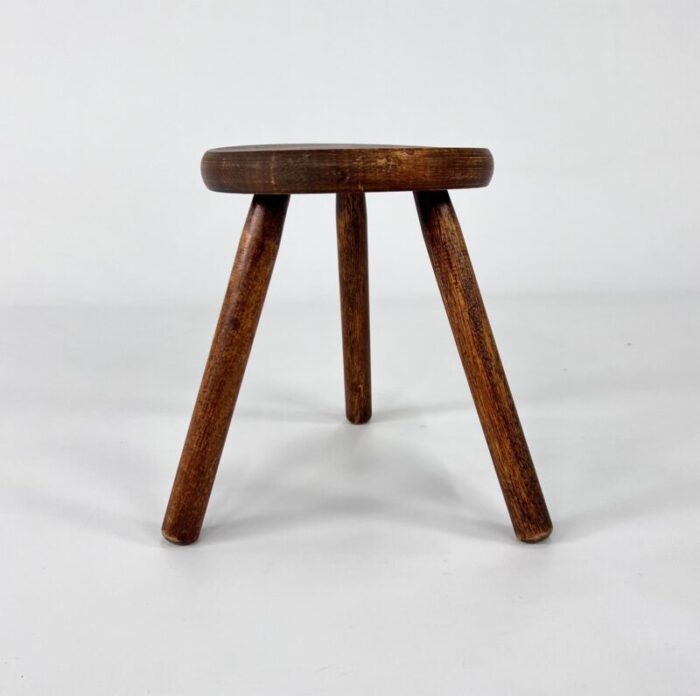 modernist oak stool 1950s 3772