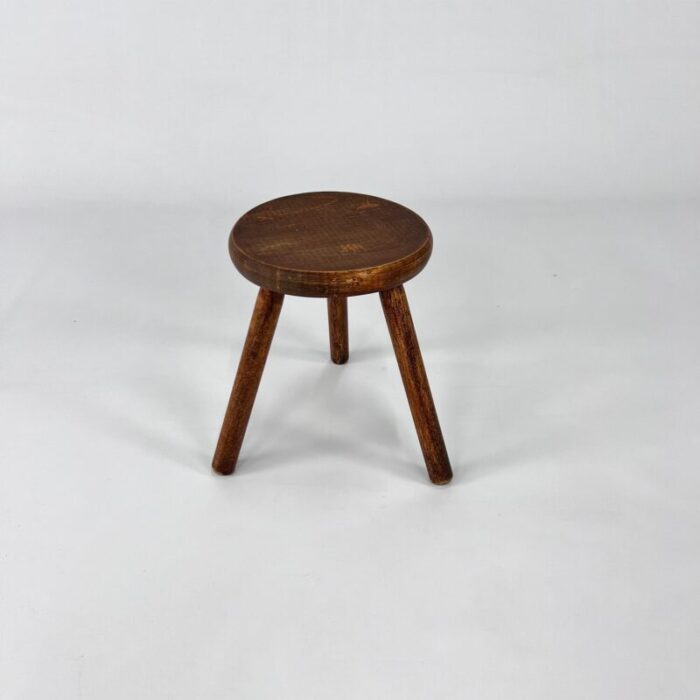 modernist oak stool 1950s 4413