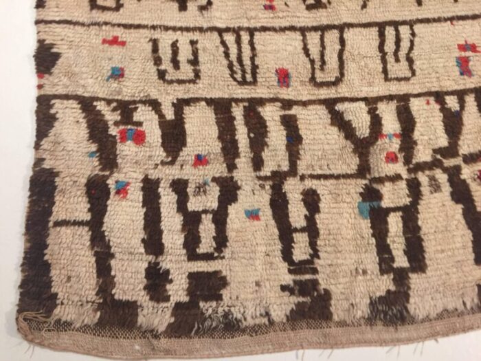 moroccan beige brown woolen berber rug 1920s 10