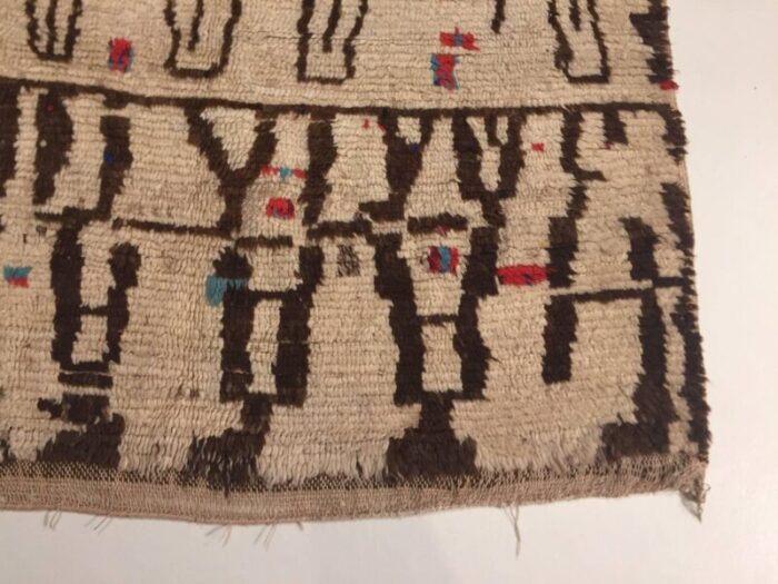 moroccan beige brown woolen berber rug 1920s 11