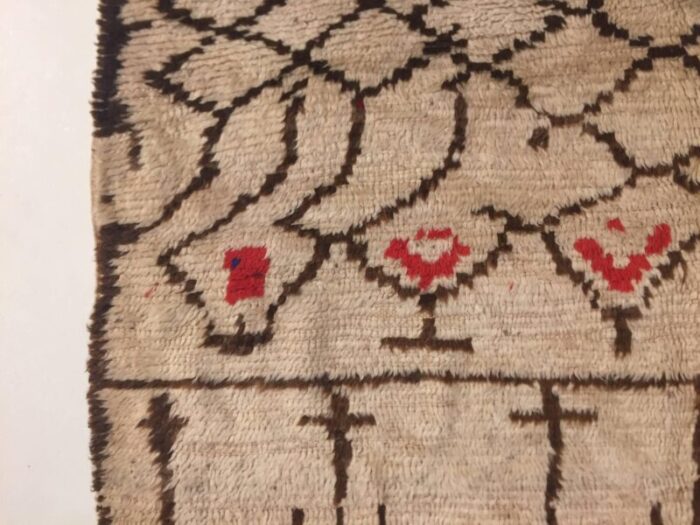 moroccan beige brown woolen berber rug 1920s 14