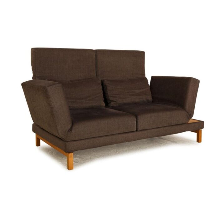 moule fabric two seater grey brown sofa from bruhl 9502