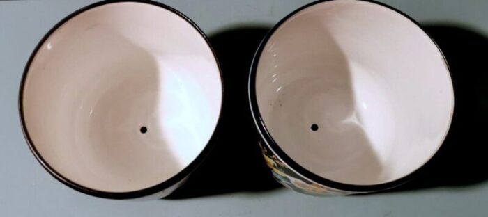 napoleon iii french cachepots in hand painted porcelain de paris 1880s set of 2 6