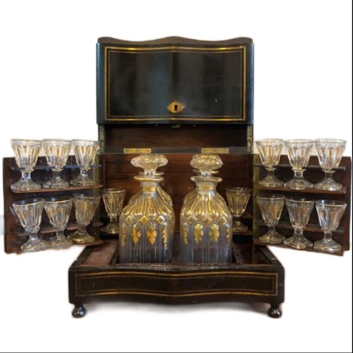 napoleon iii liqueur box in ebonized wood france set of 20 13