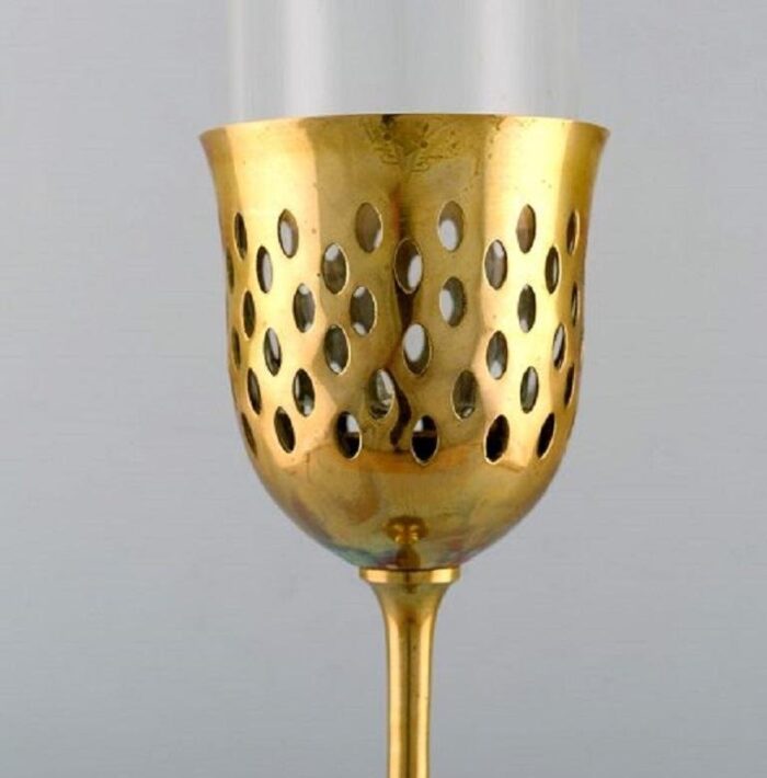 number 1918 2006 hurricane candleholder in brass by bjorn wiinblad 1970s 4