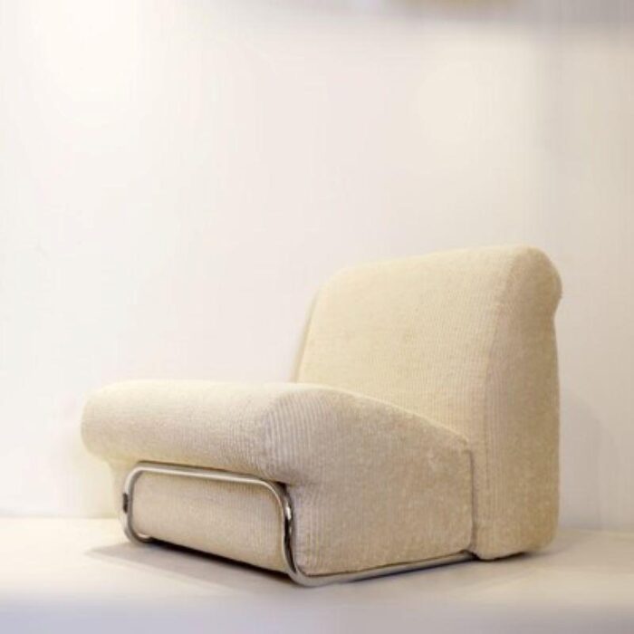 off white velvet armchair italy 1960s 9263