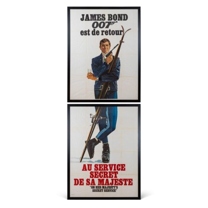 original french release james bond on her majestys secret service posters 1969 set of 2 1