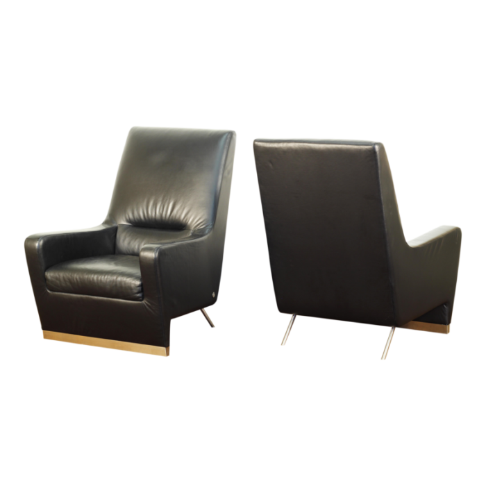 pair american leather niagra armchairs 8316