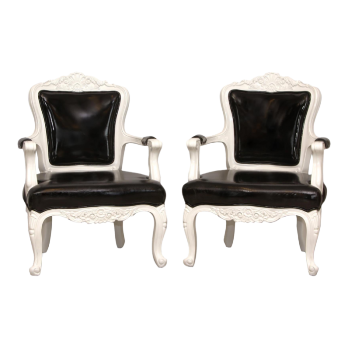 pair of 1980s louis xvi armchairs 7988