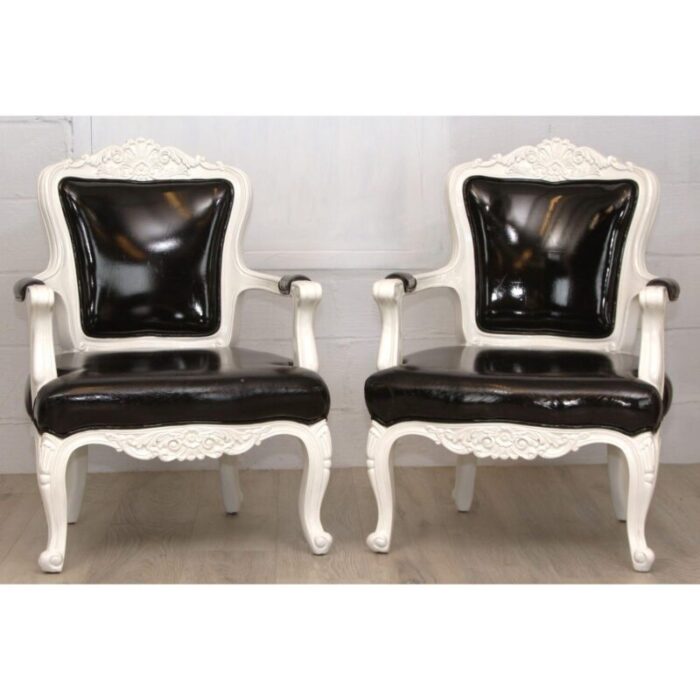 pair of 1980s louis xvi armchairs 8587