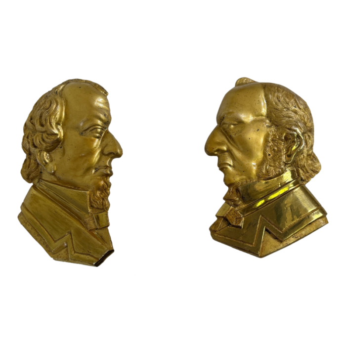 pair of early 20th century decorative brass presidential medallions 6286