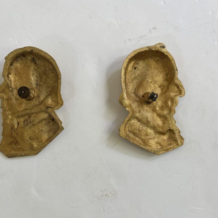 pair of early 20th century decorative brass presidential medallions 8646